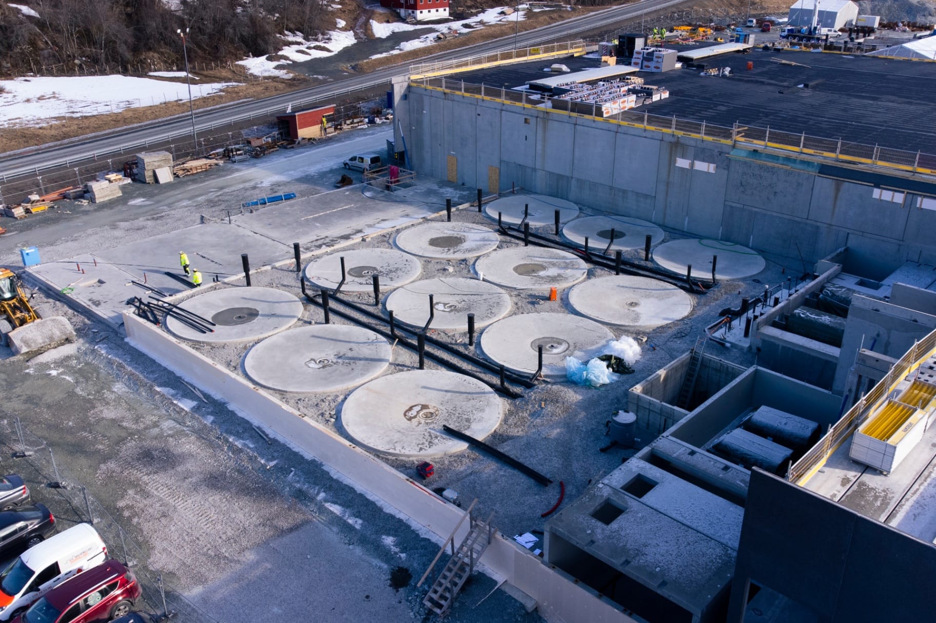 Fish farm under construction