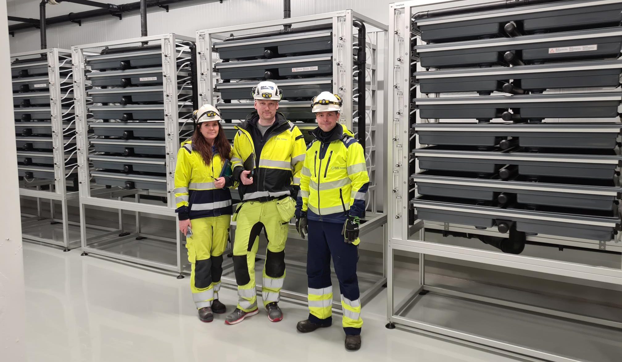 Pure Salmon Technology team at facility